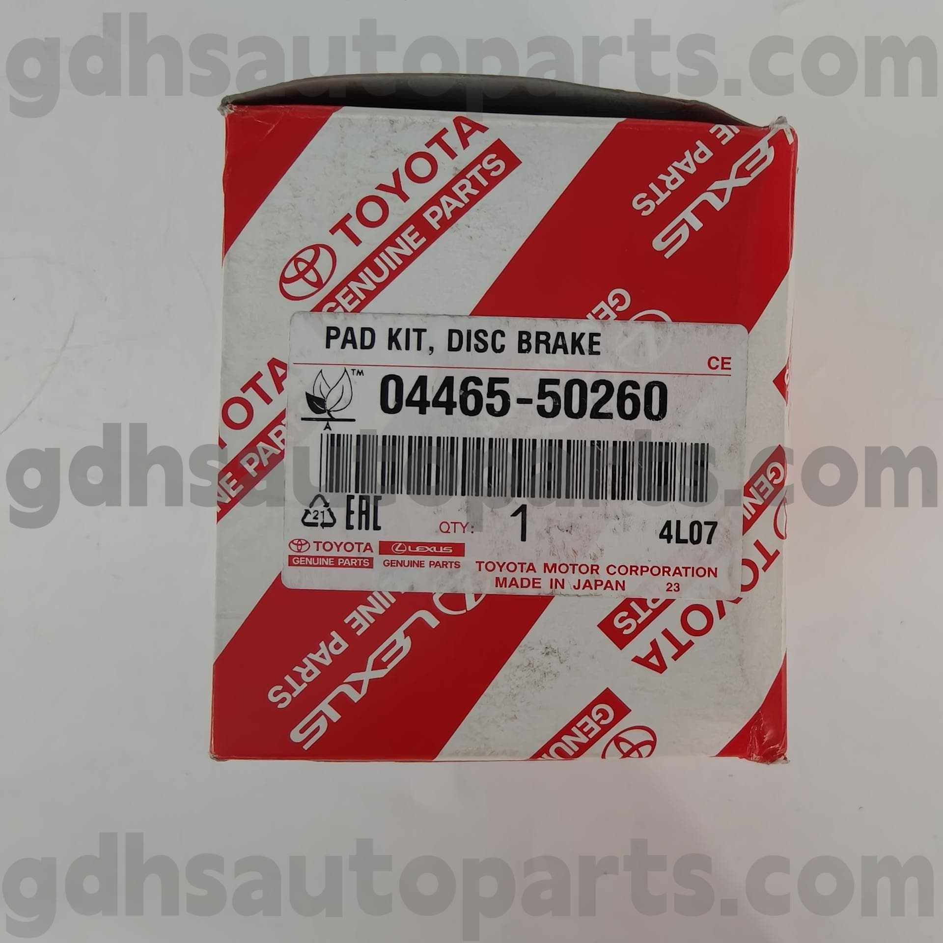 04465-50260 Toyota aitoja osia etujarrupalat LS460/460L: lle, LS600H/600HL-runko no. USF4# UVF4#