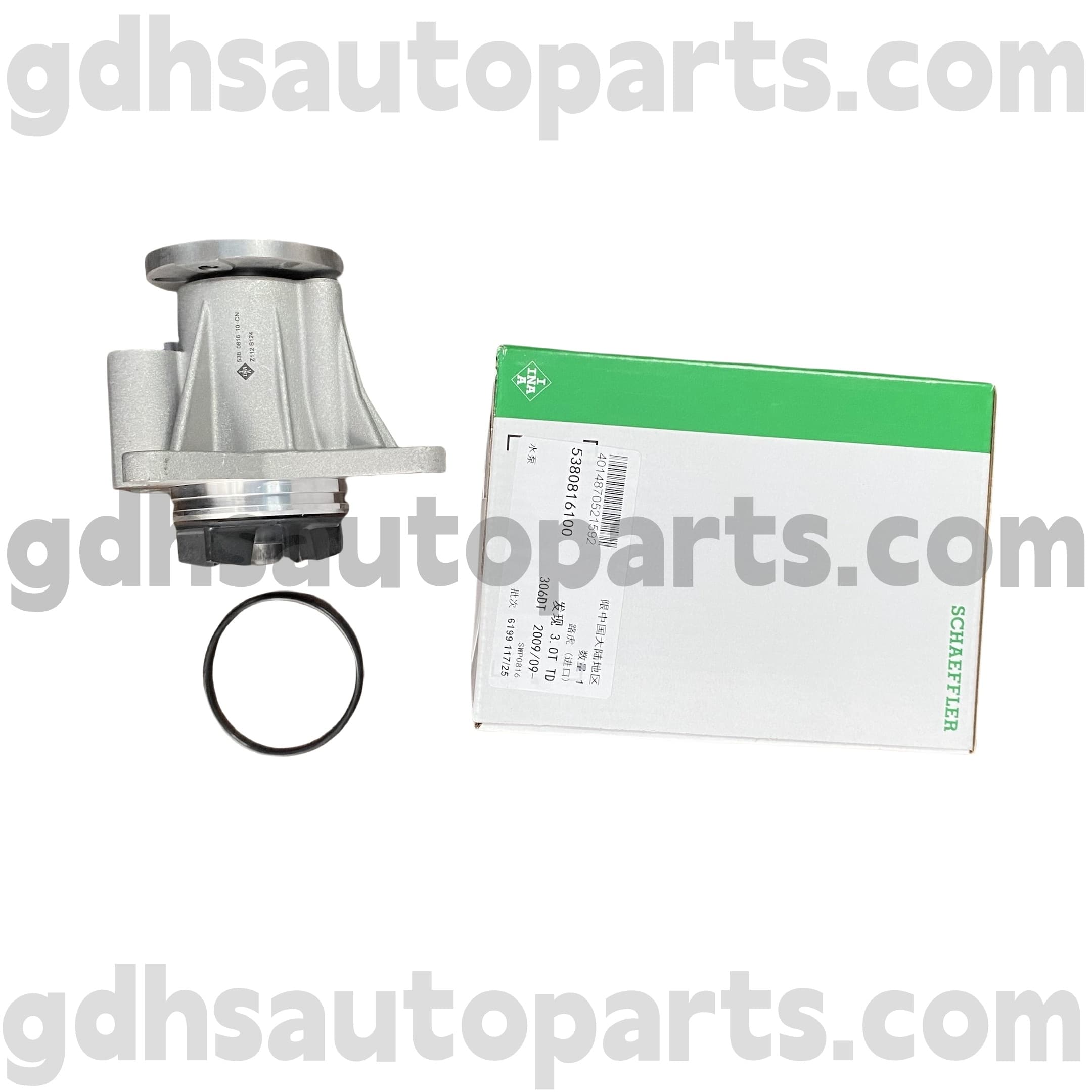 5380816100 Schaeffler INA -vesipumppu Range Roverille, Range Rover Sport, Land Rover Discovery 4 OE NO. LR013164