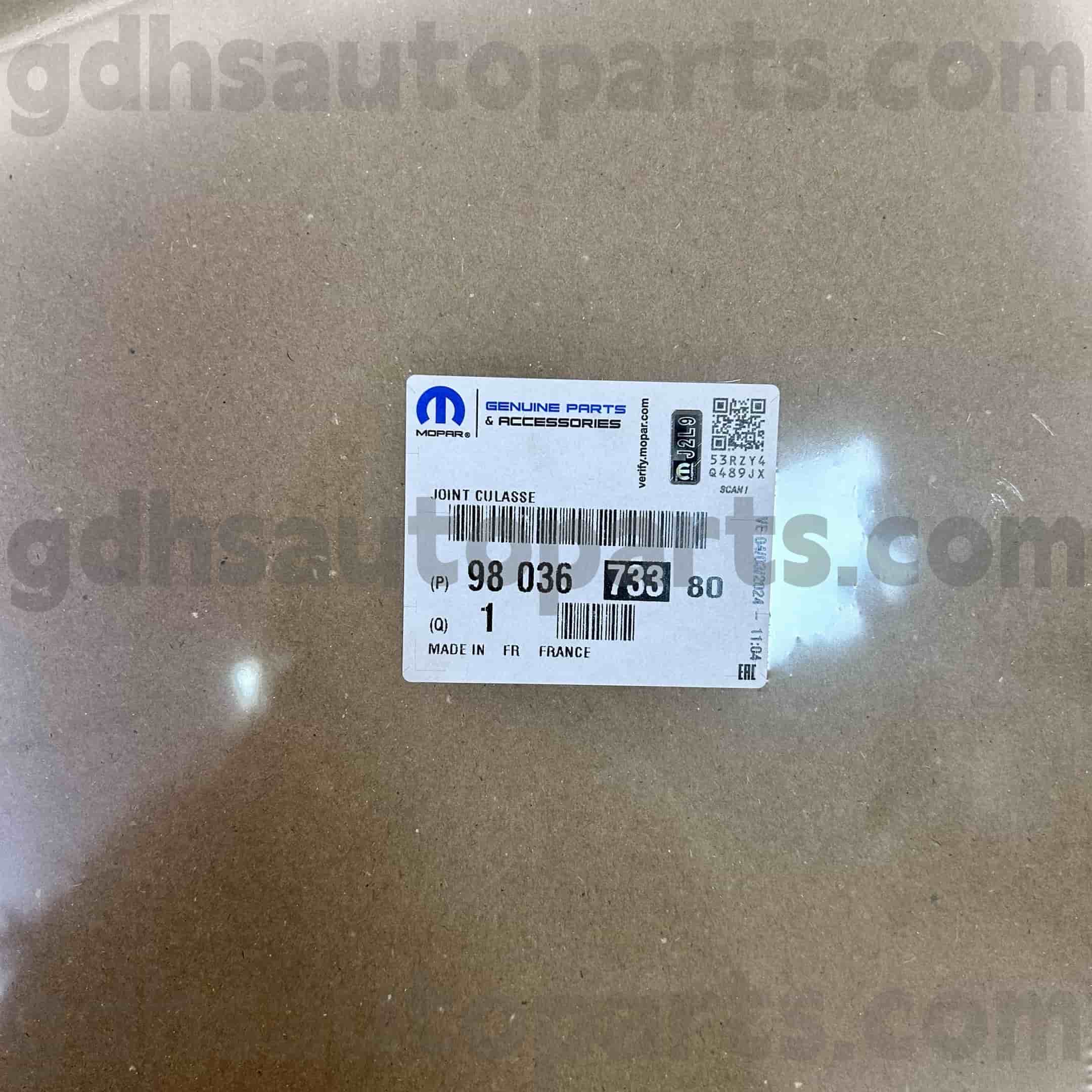 Mopar -sylinterin pään tiiviste Peugeot 607 5008 OE.NO 9803673380